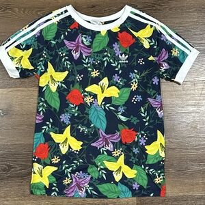 Adidas Vibrant Floral Tee with Logo